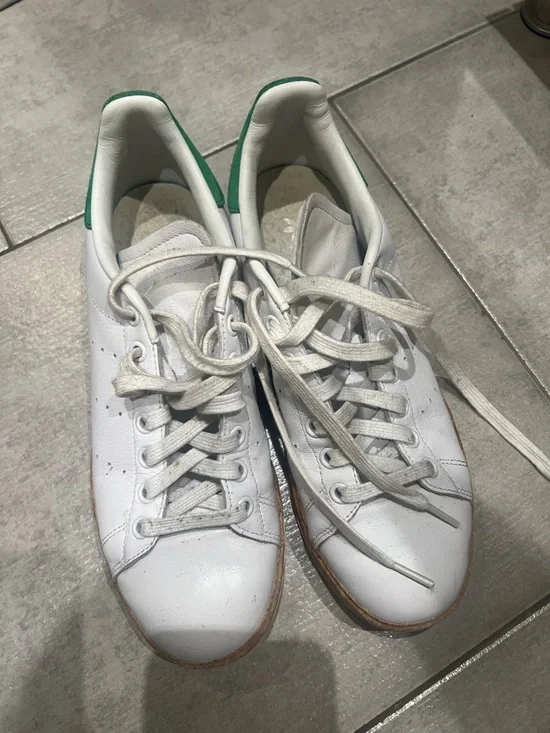 adidas White / Green Leather Sneakers with special edition bamboo sole - Picture 3 of 4